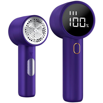 Fabric Shaver, Lint Remover Rechargeable, Electric Portable Sweater Defuzzer with 3 Speeds, 6 Leaf Blades, Digital LED Display to Remove Pilling for Clothes, Furniture, Sweater, Couch,Blanket