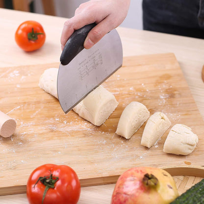 1 Pcs Dough Pastry Scraper Chopper/Stainless Steel Dough Scraper Cutter with Ergonomic Rubber Non-Slip Grip/Dough Scraper Cutter/Pro Pastry Pizza Cutter Chopper (Green)